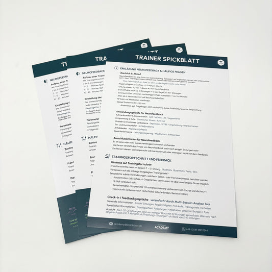 Trainer Spickblatt Neurofeedback - Das Wichtigste auf einen Blick